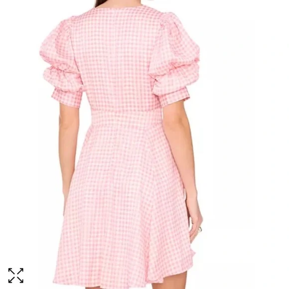 1. State Pink Gingham Bubble Sleeve Dress NWT - Picture 2 of 6